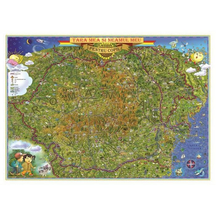 Harta pentru copii, EURODIDACTICA, Tara mea si neamul meu, fara sipci, 1000x700 mm