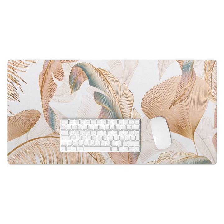 Protectie birou, Wallfluent, Frunze delicate, Bej, 90x45 cm, 010250300040100088311