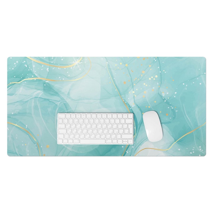 Mapa de birou, Wallfluent, Vortex abstract, Turcoaz, 90x45 cm, 010250300040100088370