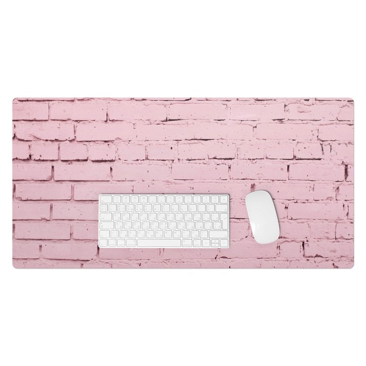 Mapa de birou, Wallfluent, Perete de caramida pastel, Roz, 90x45 cm, 010250300040100088776