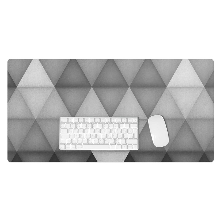 Mapa birou, Wallfluent, Triunghiuri geometrice, Gri, 90x45 cm, 010250300040100282509