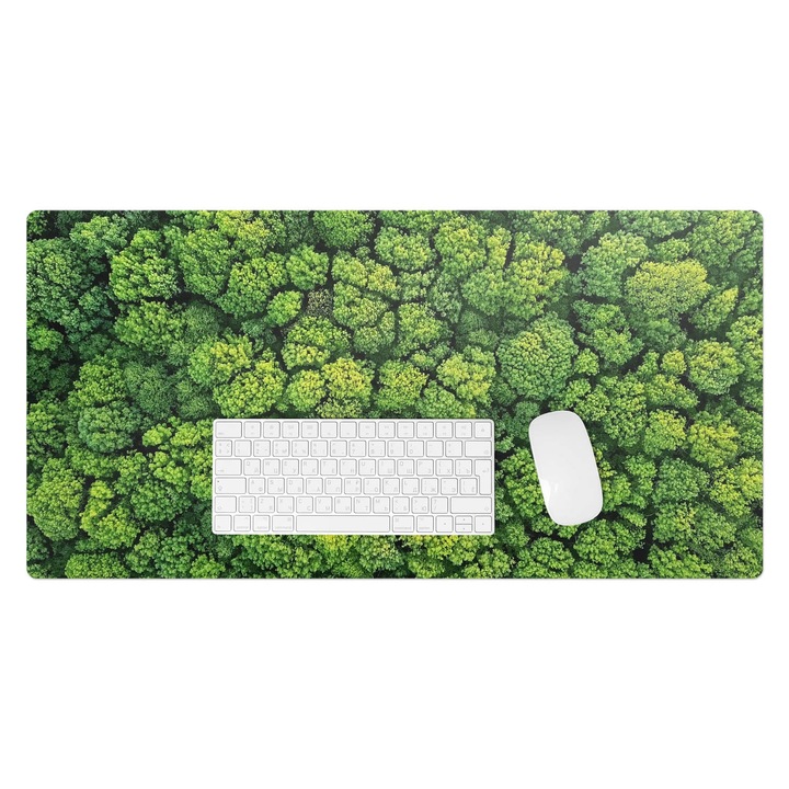 Mapa de birou, Wallfluent, Mozaic forestier de copaci, Verde, 90x45 cm, 010250300040100088658