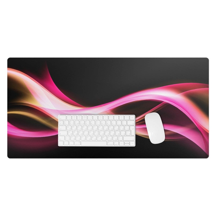 Mapa birou, Wallfluent, Linii ondulate, Negru, 90x45 cm, 010250300040100077191