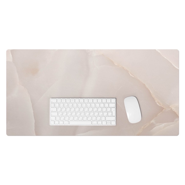 Protectie birou, Wallfluent, Vene de marmura, Cremos, 90x45 cm, 010250300040100282604