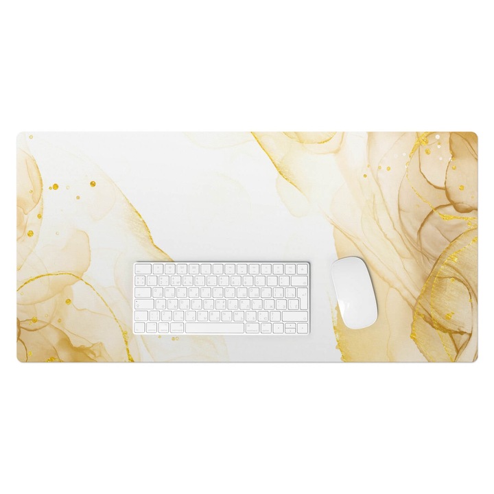 Mapa protectie birou, Wallfluent, Unde fluide eterice, Galben, 90x45 cm, 010250300040100274397