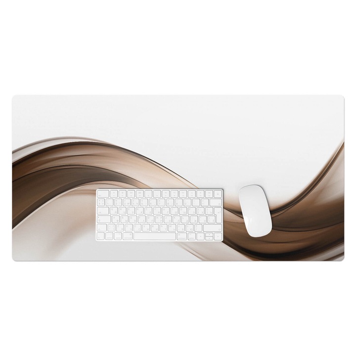 Protectie birou, Wallfluent, Linii ondulate de abstractie, Maro, 90x45 cm, 010250300040100088785