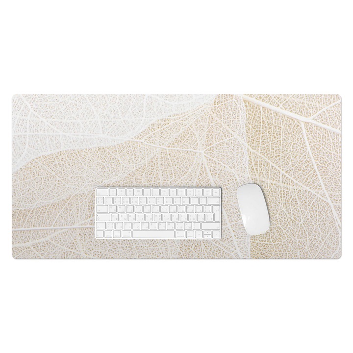 Mapa de birou, Wallfluent, Frunza cu un model delicat, Bej, 90x45 cm, 010250300040100282595