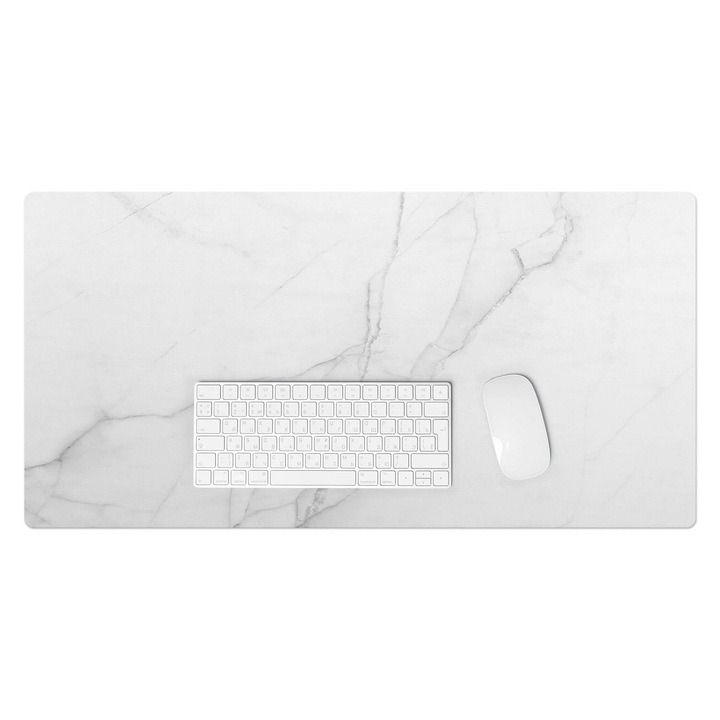 Mapa de birou, Wallfluent, Vene de marmura, Alb, 90x45 cm, 010250300040100088990