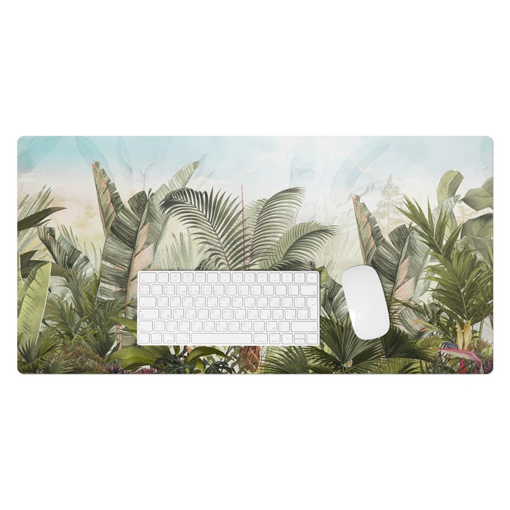 Mapa birou, Wallfluent, Jungla tropicala, Verde, 90x45 cm, 010250300040100282761
