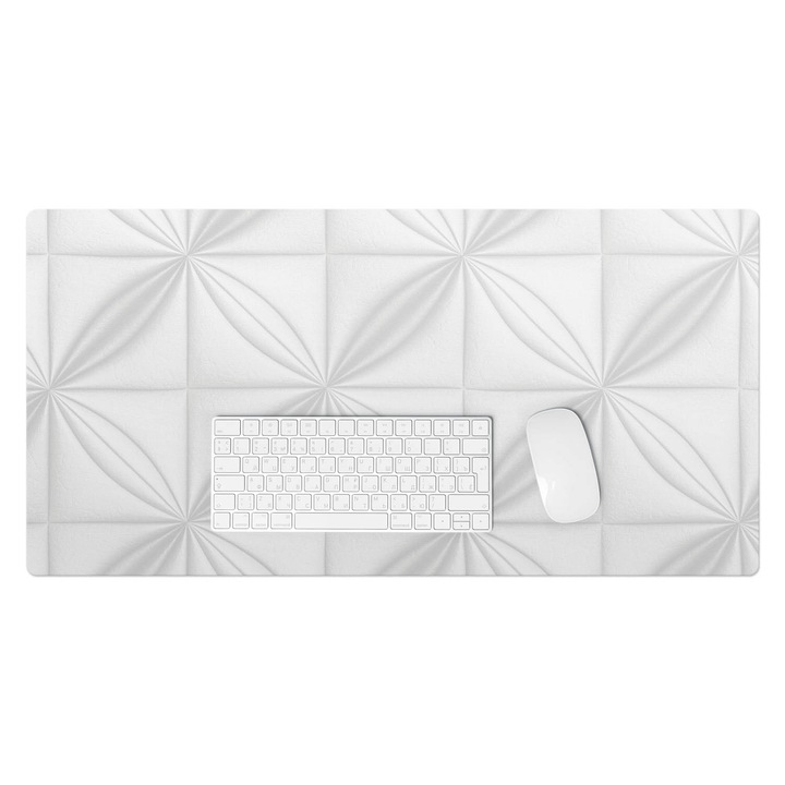 Mapa birou, Wallfluent, Relief geometric, Alb, 90x45 cm, 010250300040100282644