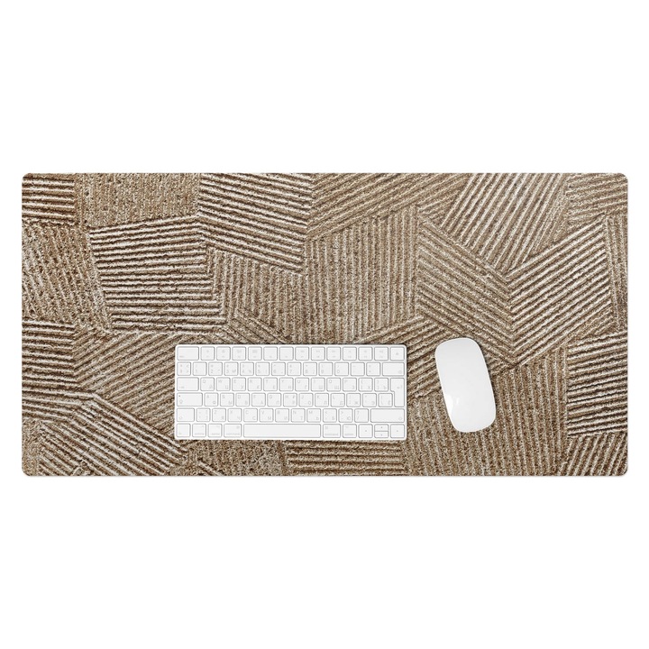 Mapa pentru birou, Wallfluent, Model de linii geometrice, Bej, 90x45 cm, 010250300040100282656