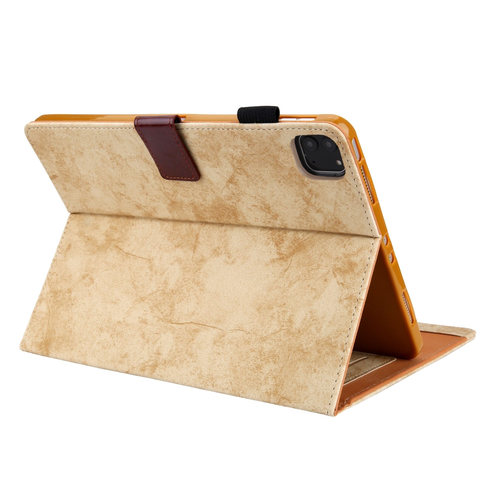 Husa tableta compatibila cu iPad Pro 11 2024, Textura din panza, Piele, Galben