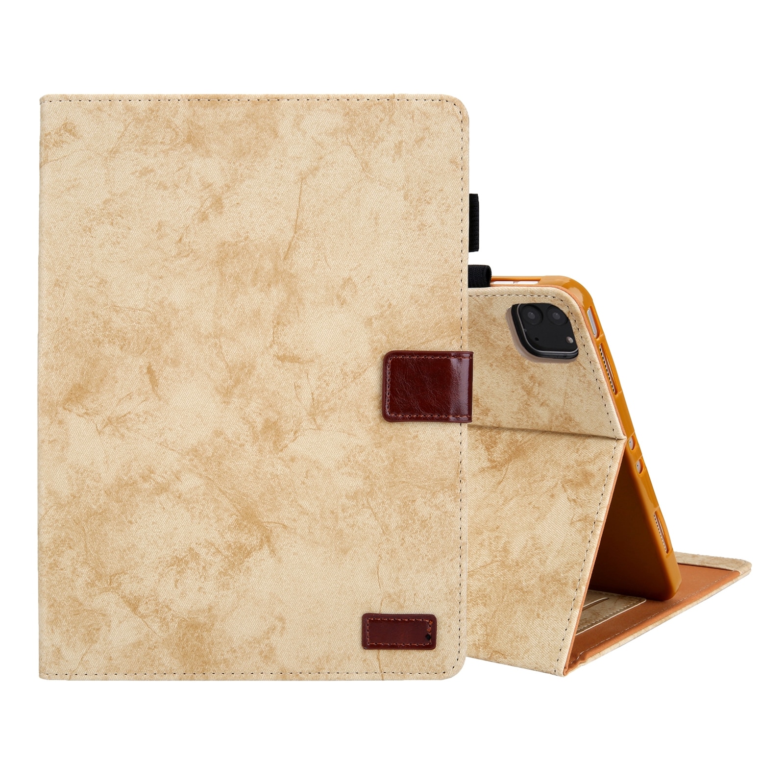 Husa tableta compatibila cu iPad Pro 11 2024, Textura din panza, Piele, Galben