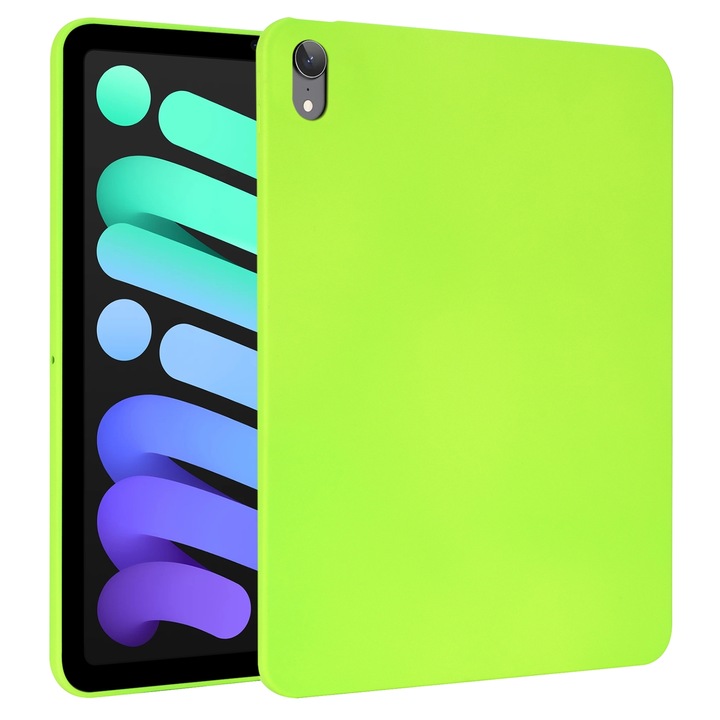 Husa tableta compatibila cu iPad Mini 6, TPU Spray Oil, Verde fluorescent