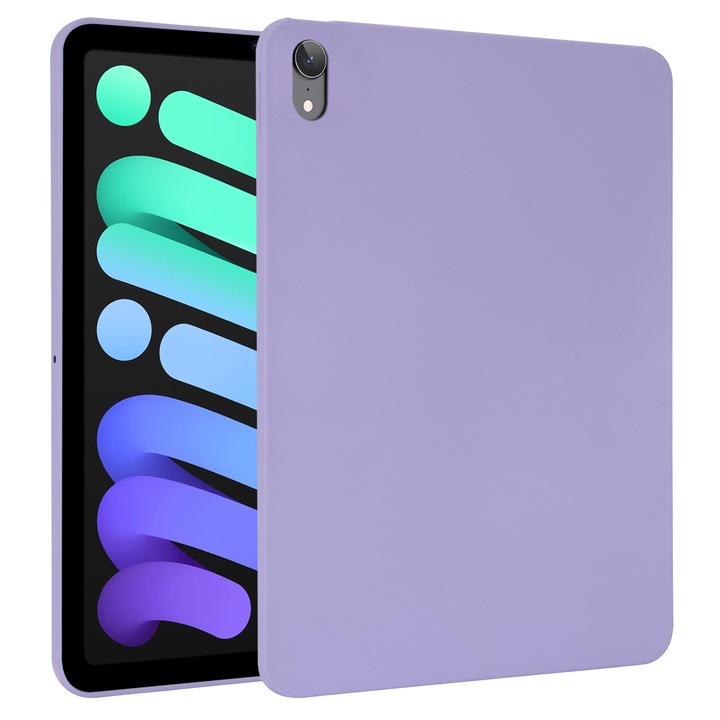 Husa tableta compatibila cu iPad Mini 6, TPU prietenos cu pielea, Spray ulei, Violet