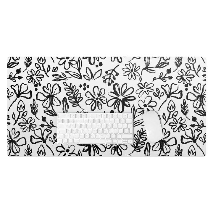 Protectie birou, Wallfluent, Schita florala, Multicolor, 90x45 cm, 010250300040100282537