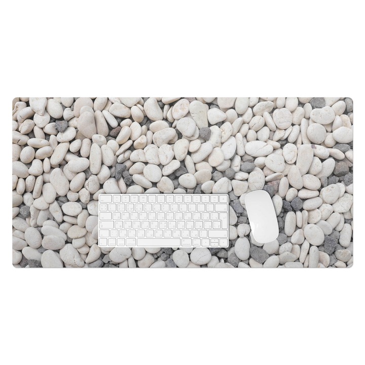 Mapa pentru birou, Wallfluent, Pietre decorative, Alb, 90x45 cm, 010250300040100282823