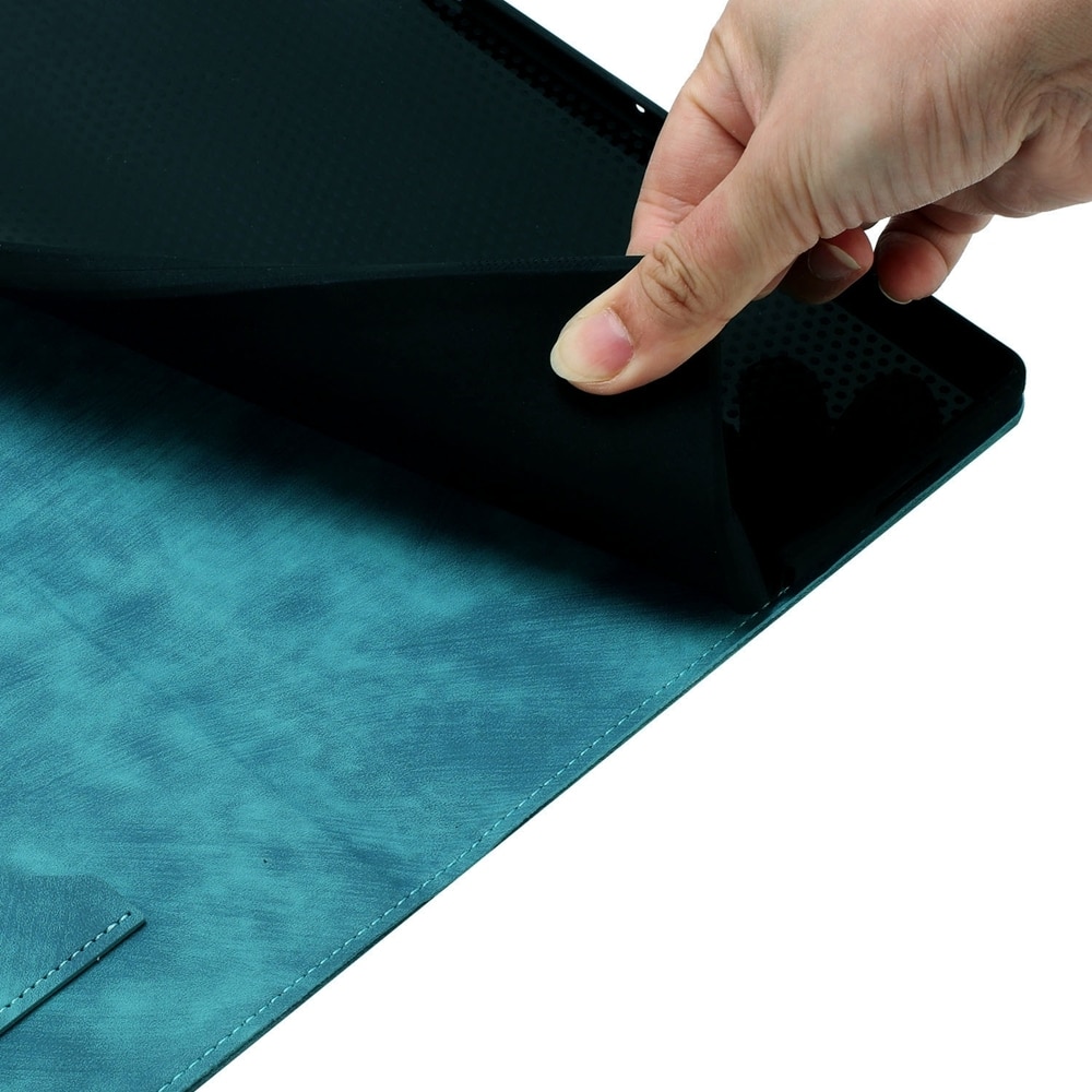 Husa tableta compatibila cu Samsung Galaxy Tab S9 FE / S9 / S8, piele cu model de fluturasi si pisici, albastru cer