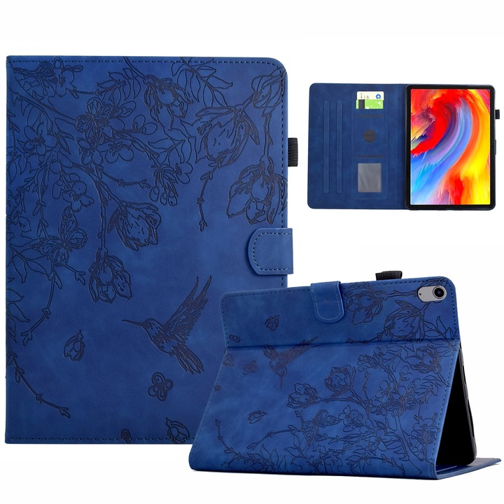Husa tableta compatibila cu iPad Mini 6, Piele Smart Embossed, Dark Blue