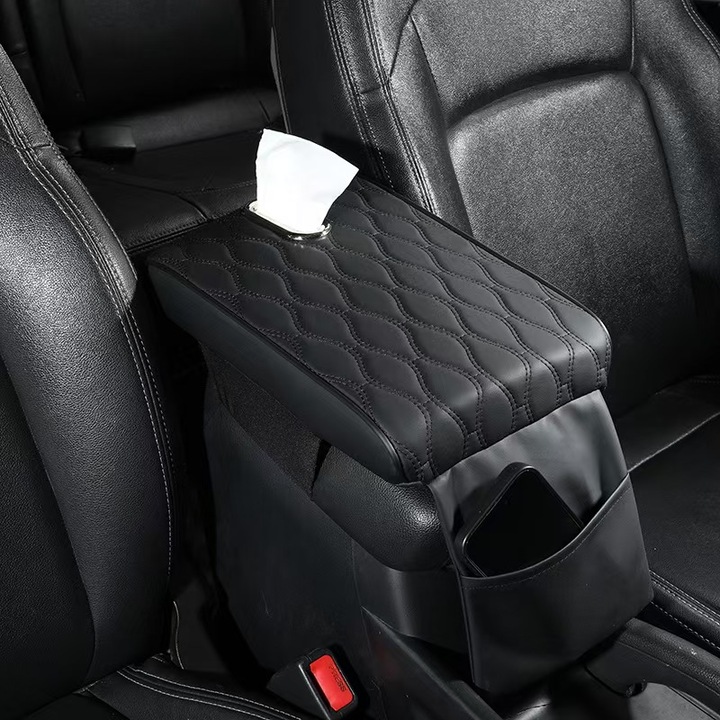 Husa auto universala, spuma cu memorie, eco-piele, negru