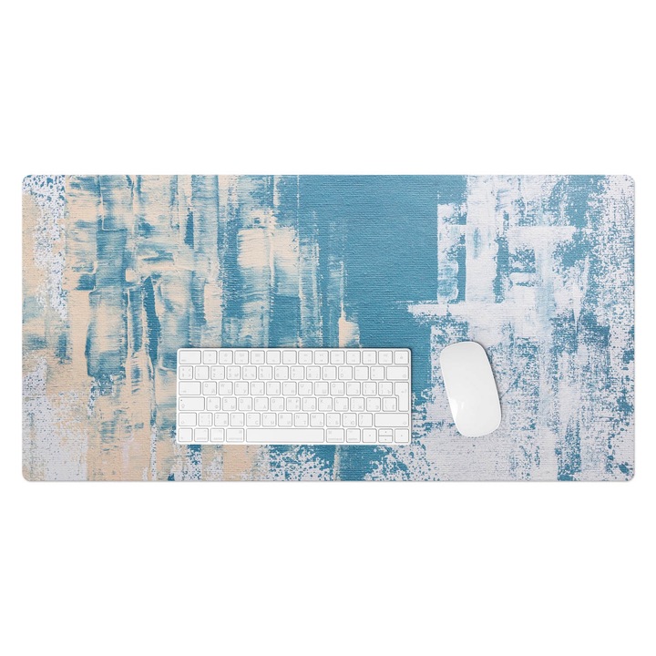 Mapa protectie birou, Wallfluent, Tunuri abstracte, Albastru, 90x45 cm, 010250300040100282901