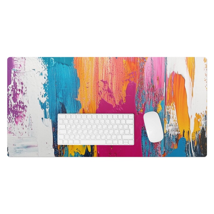 Protectie birou, Wallfluent, Haos abstract, Multicolor, 90x45 cm, 010250300040100282866