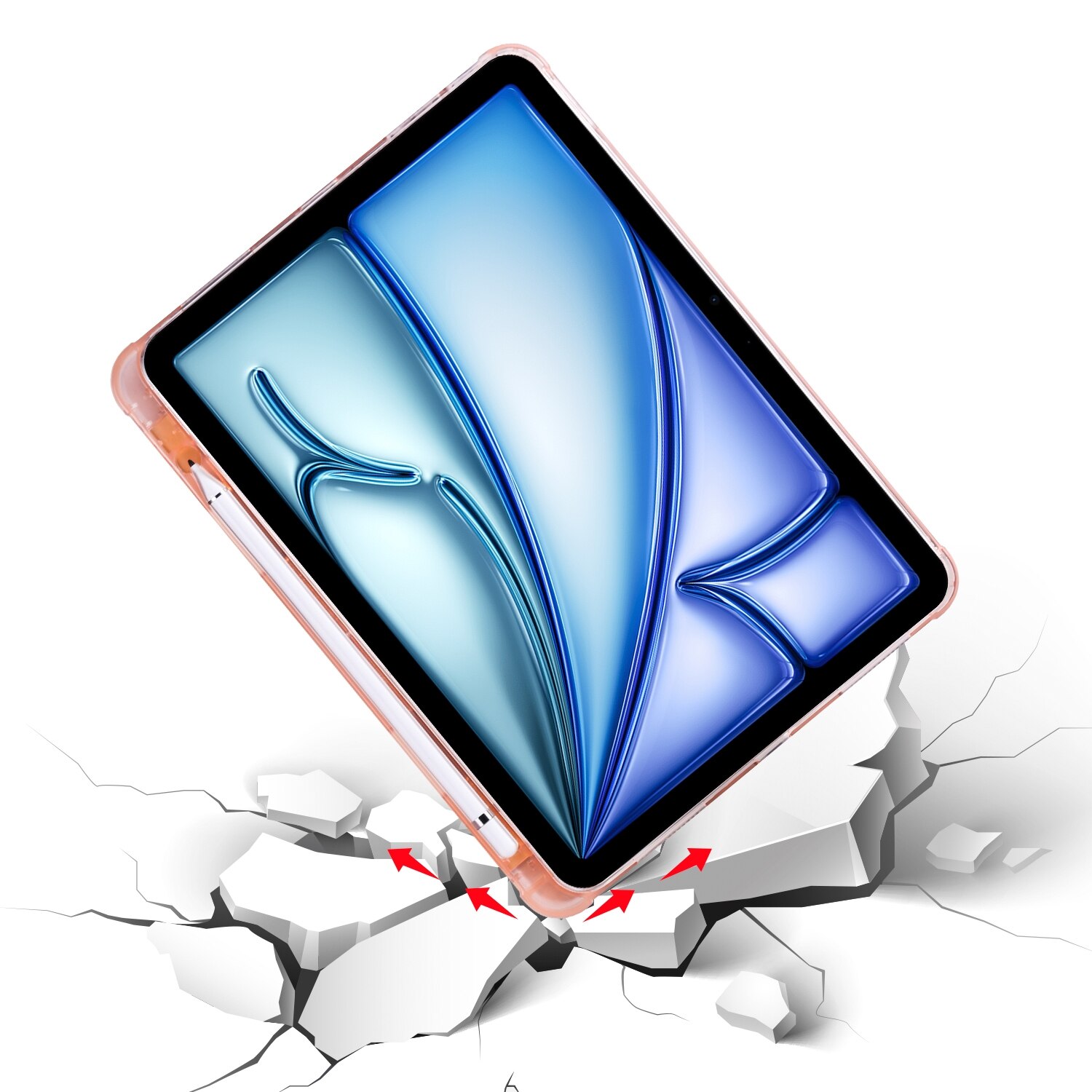 Husa tableta compatibila cu iPad Air 11, TPU Leather, Auto Sleep/Wake, Slot pix, Roz)