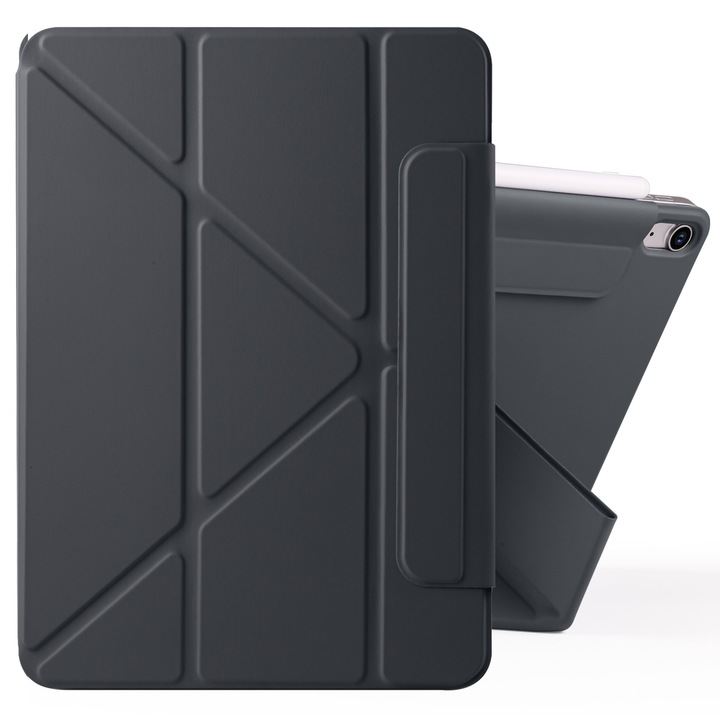 Husa tableta compatibila cu iPad Mini 6, Inchidere magnetica, Protectie deformabila, Piele, Negru)