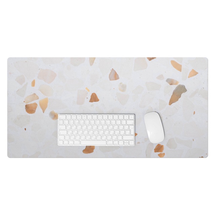 Mapa de birou, Wallfluent, Terrazzo in pasteluri, Cremos, 90x45 cm, 010250300040100282808