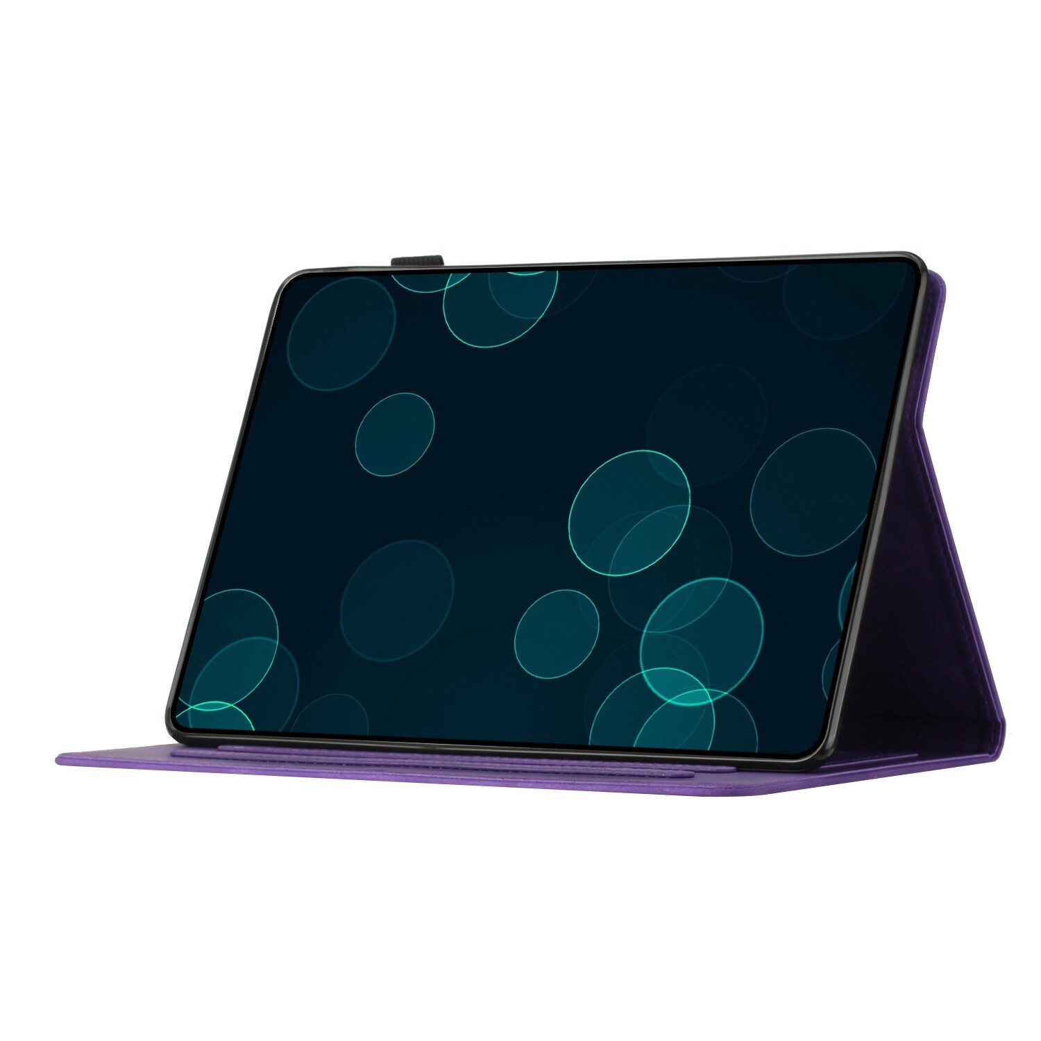 Husa tableta compatibila cu Samsung Galaxy Tab A 10.1 T580/T585, piele ecologica cu design de palmier, folie inteligenta, violet