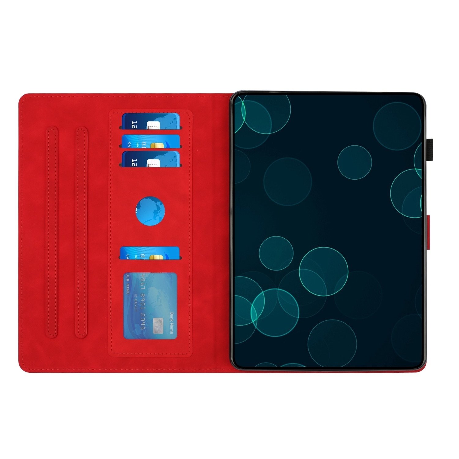 Husa tableta compatibila cu Samsung Galaxy Tab S6 Lite, textura diamant embosata, piele inteligenta, rosu