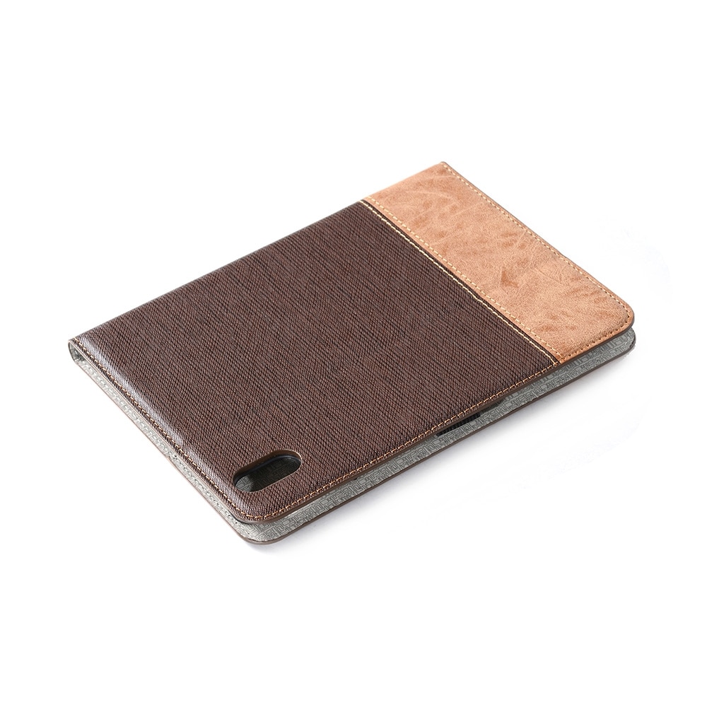Husa tableta compatibila cu iPad Mini 6, Piele textura ovina, Maro