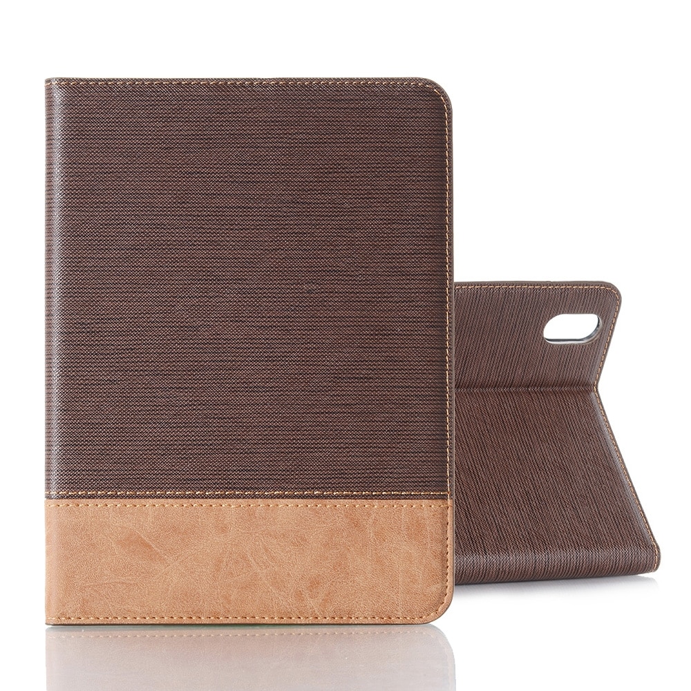Husa tableta compatibila cu iPad Mini 6, Piele textura ovina, Maro