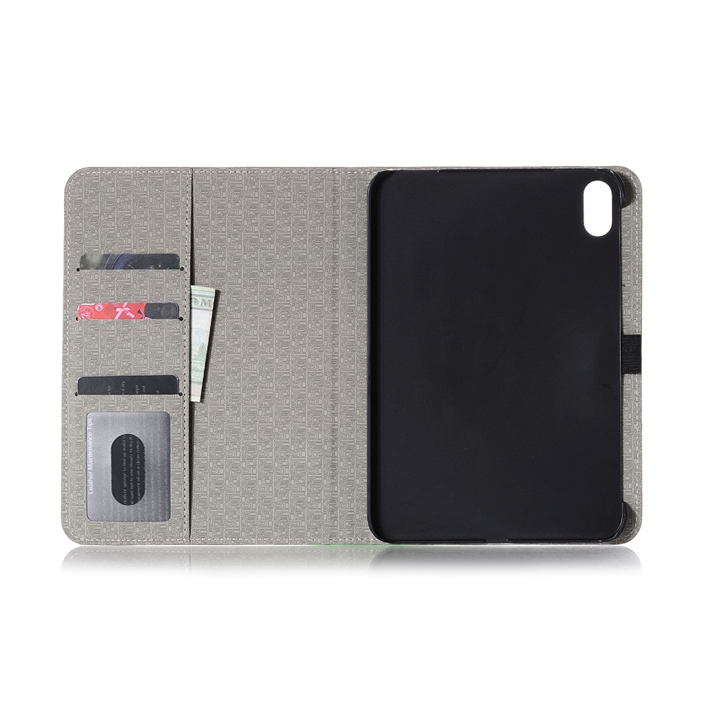 Husa tableta compatibila cu iPad Mini 6, Piele textura ovina, Maro