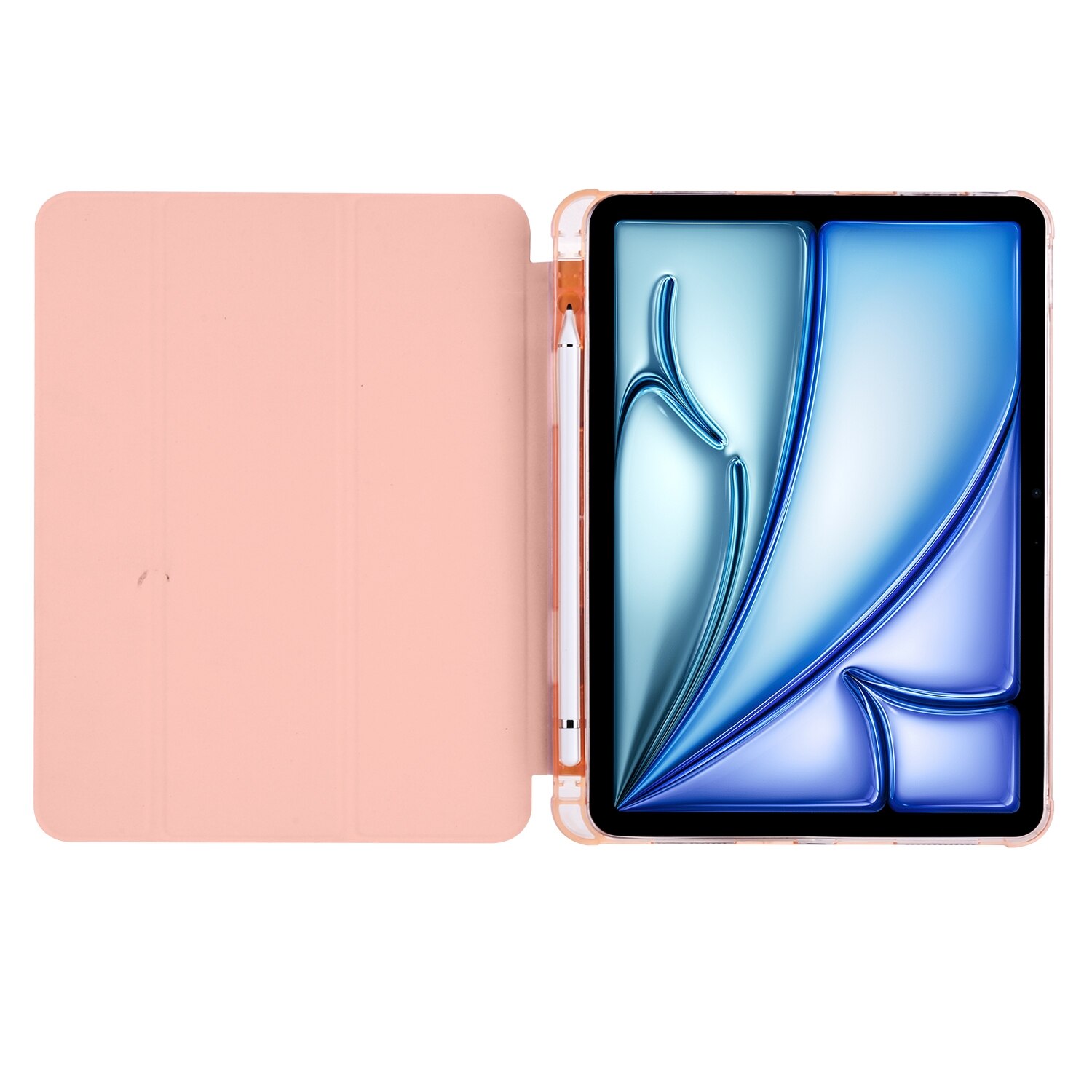 Husa tableta compatibila cu iPad Air 11, TPU Leather, Auto Sleep/Wake, Slot pix, Roz)