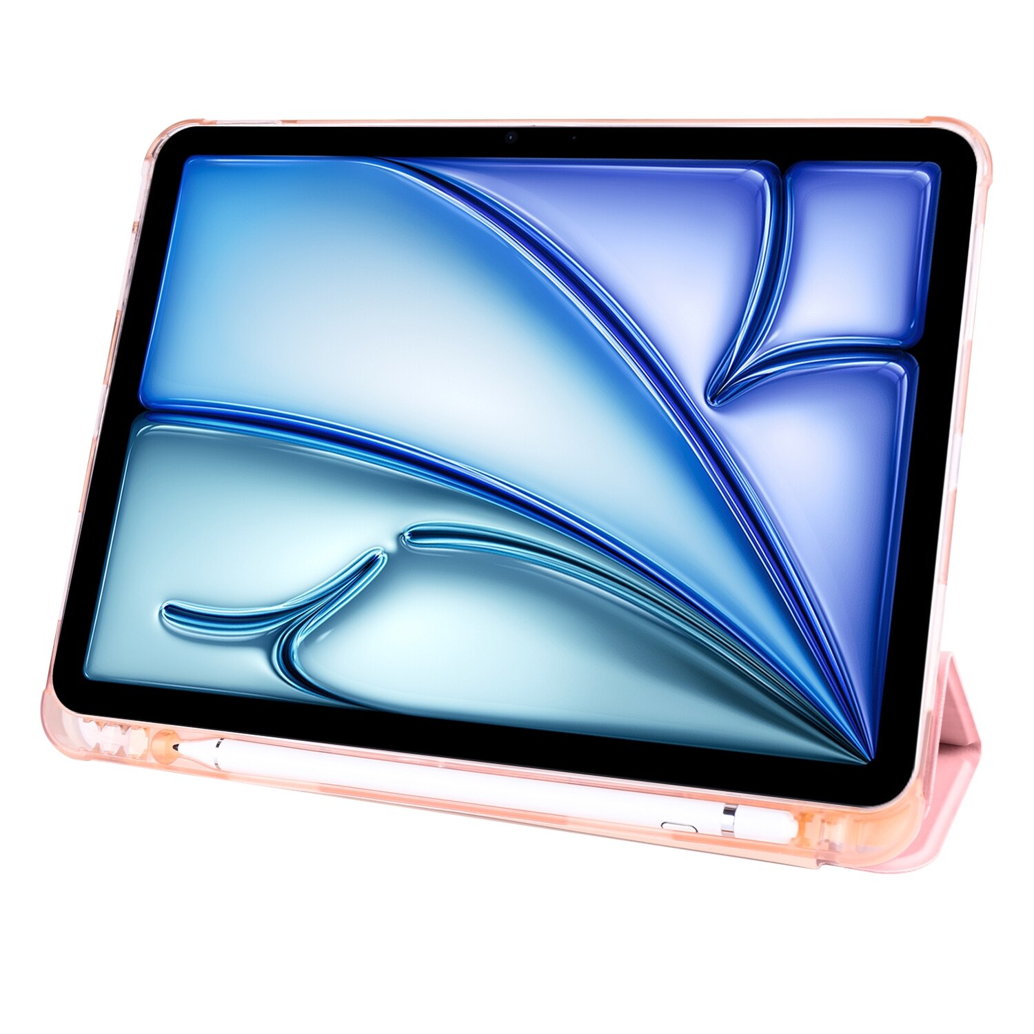 Husa tableta compatibila cu iPad Air 11, TPU Leather, Auto Sleep/Wake, Slot pix, Roz)