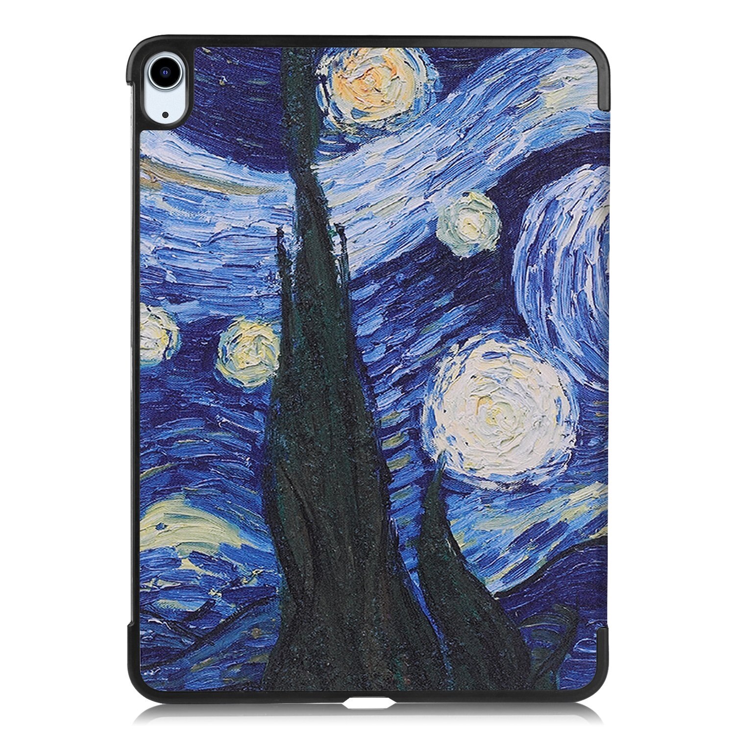 Husa tableta compatibila cu iPad Air 11 2024, Suport reglabil, Inchidere magnetica, Model pictat, Albastru
