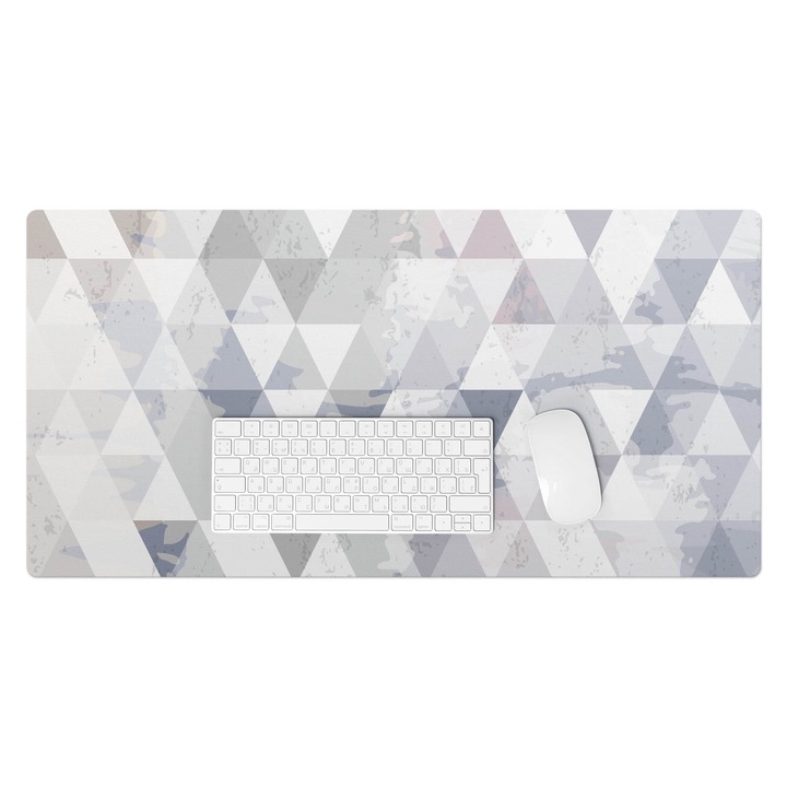 Mapa de birou, Wallfluent, Camuflaj geometric, Gri, 90x45 cm, 010250300040100074674