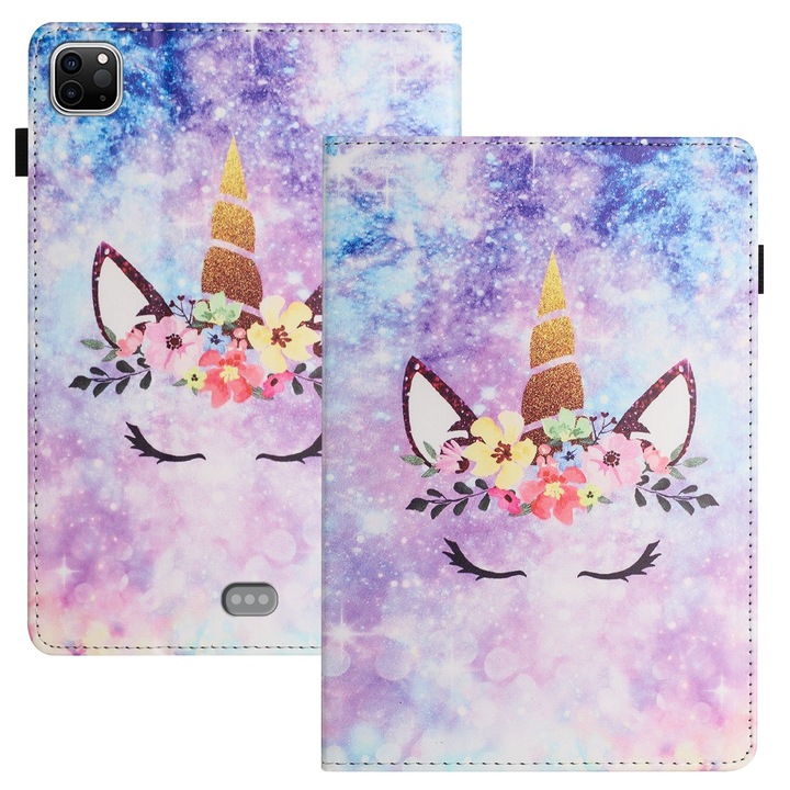 Husa tableta compatibila cu iPad Pro 11 2021, Auto Sleep/Wake, Textura Litchi, Piele Ecologica, Fata Zambitoare