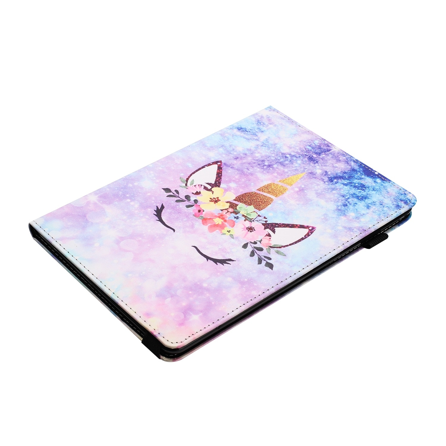 Husa tableta pentru Amazon Kindle Paperwhite 2 3 4, piele inteligenta cu textura fina, tip coasere, capac cu fata zambitoare, albastru inchis
