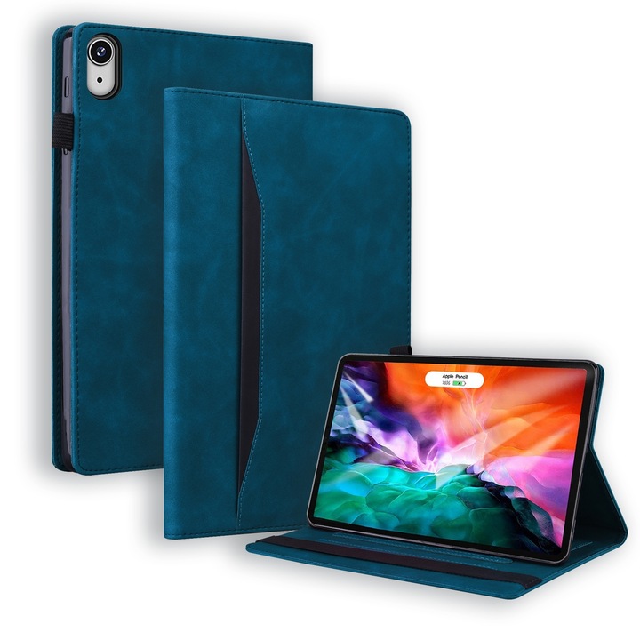 Husa tableta compatibila cu iPad Mini 6, Piele rezistenta, Protectie soc, Albastru