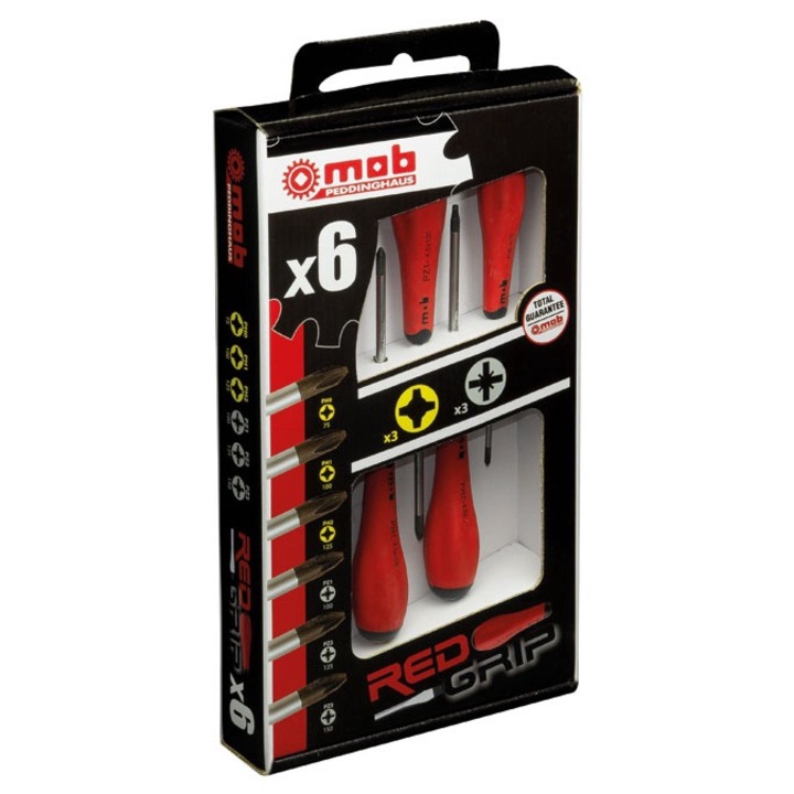 Комплект от 6 отвертки MOB, 3 отвертки Pozidrive, 3 отвертки Philips