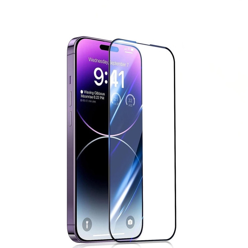 Folie protectie telefon, Pentru iPhone 12, iPhone 12 Pro, sticla securizata HD, instalare usoara, margine neagra