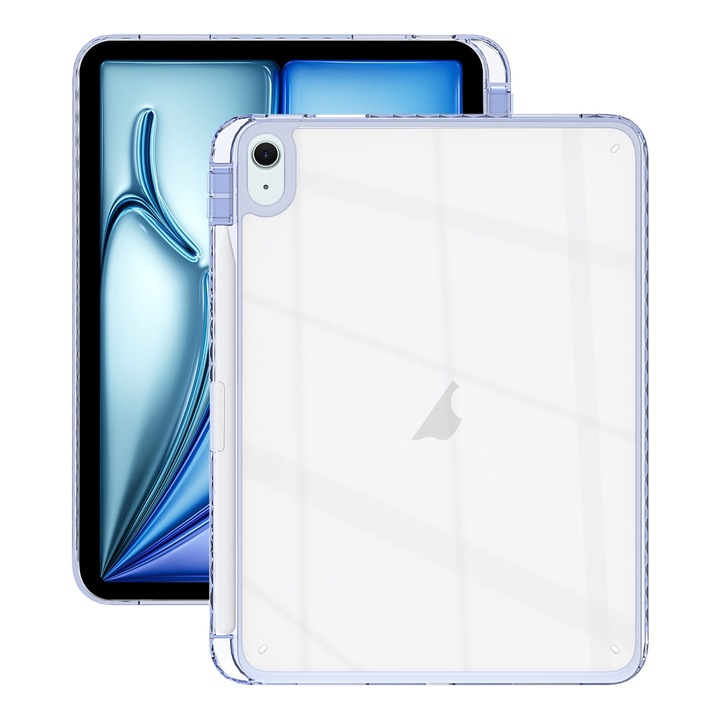 Husa tableta compatibila cu iPad Air 11 2024, Hybrid TPU, Slot stilou, Lavanda