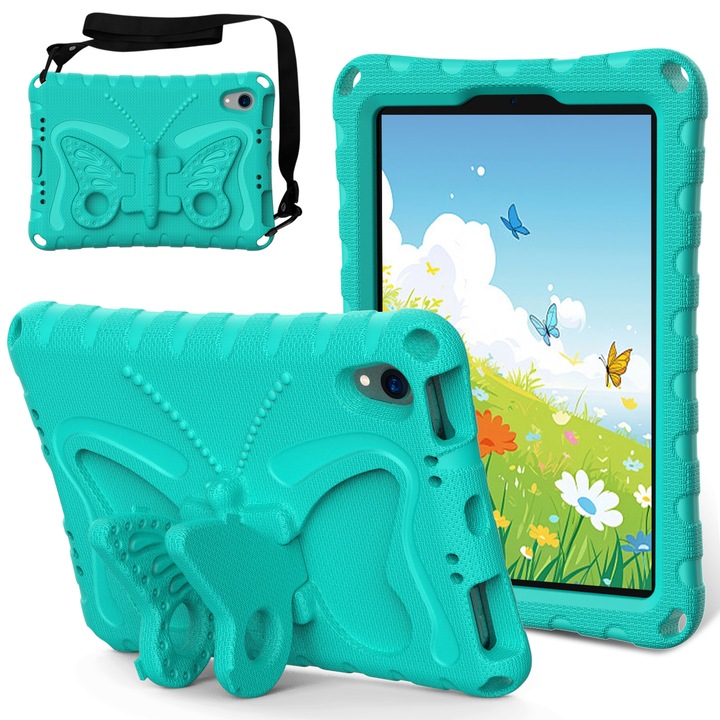 Husa tableta compatibila cu iPad Mini 6, Shockproof, Kickstand, Verde menta