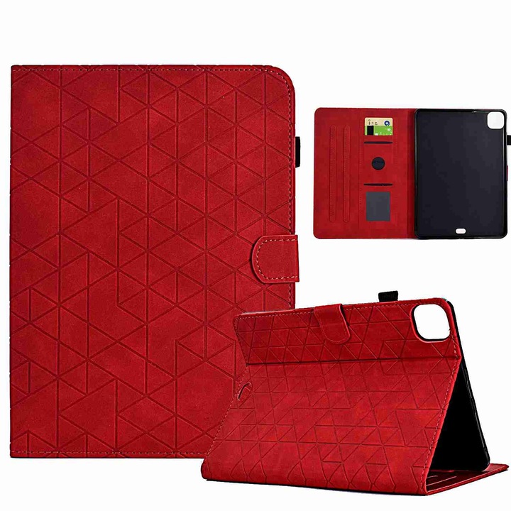 Husa tableta compatibila cu iPad Pro 11, TPU Smart Leather, Rosu