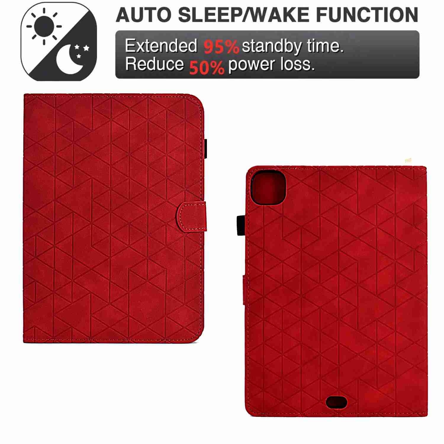 Husa tableta compatibila cu iPad Pro 11, TPU Smart Leather, Rosu