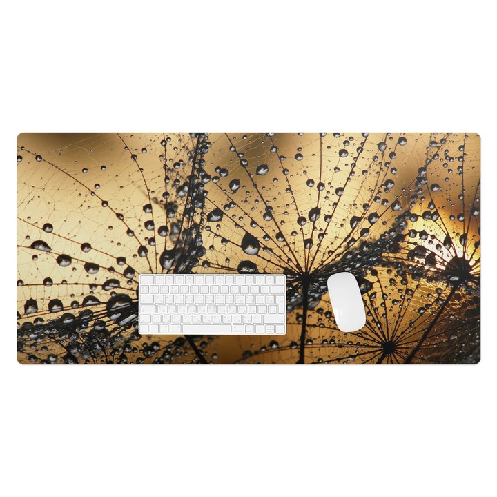 Mapa de birou, Wallfluent, Picaturi pe o panza de paianjen, Maro, 100x50 cm, 010250300020100006302