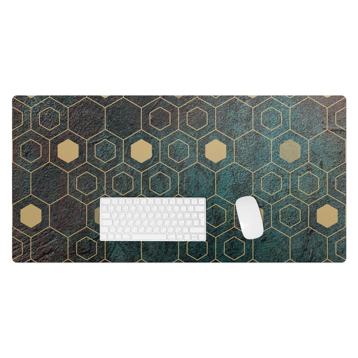 Mapa pentru birou, Wallfluent, Model geometric, Verde, 100x50 cm, 010250300020100020200