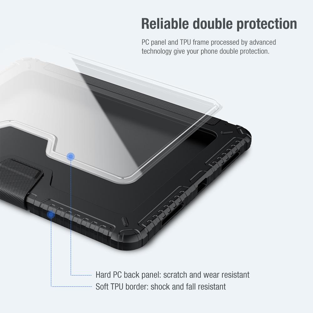 Husa tableta compatibila cu iPad Air 11 2024, Bumper Pro, Piele, Negru